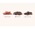 Three types of snacks labeled 'Chicken Strips', 'Beef Snacks', and 'Kangaroo Jerky' on a white background.